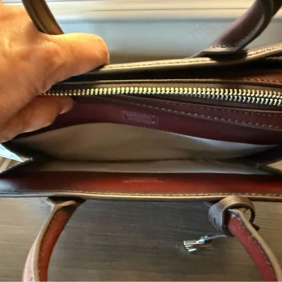 Michael Kors Laila small satchel crossbody in burgundy - Picture 8 of 8